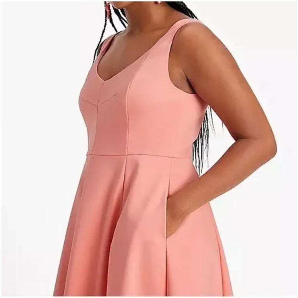 KATE Spade Twill Grace Midi Dress Fit and Flare Sea‎ Star Coral Sz 4 - NWT $398 - Picture 2 of 12